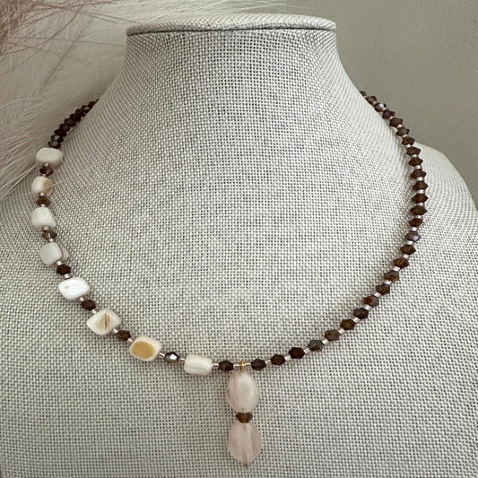 CHESTNUT SHELL SYMPHONY  Handmade Necklace