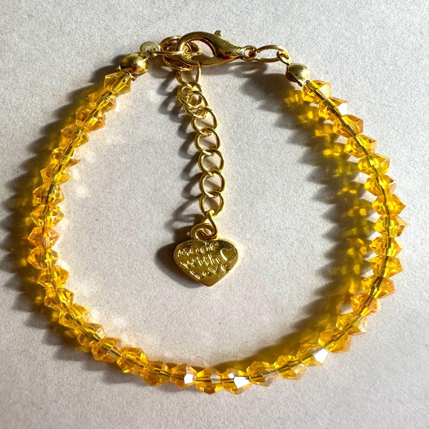 ORANGE GOLD GLASS Handmade Bracelet