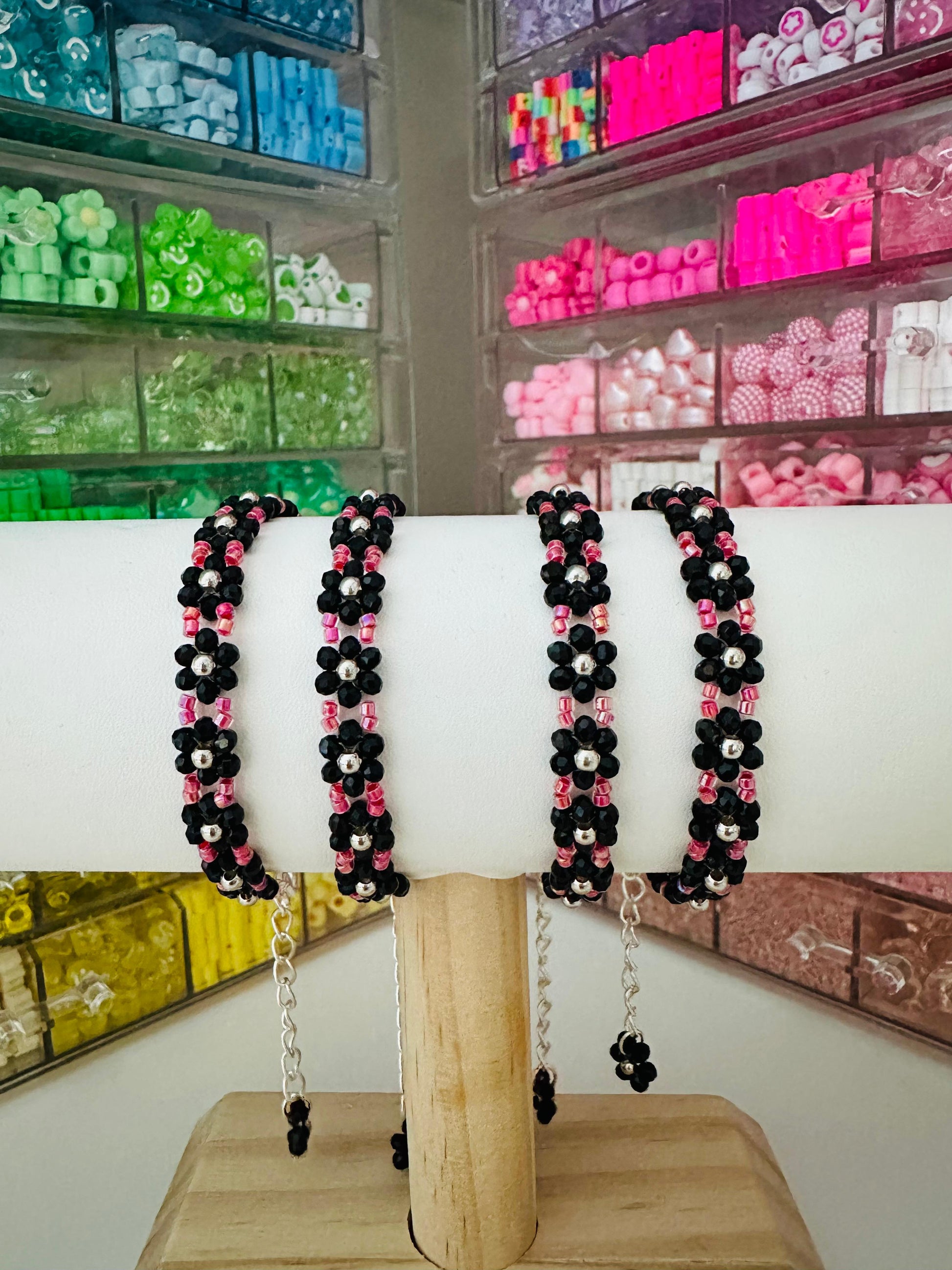 NOIR BLOSSOM Handmade Bracelet