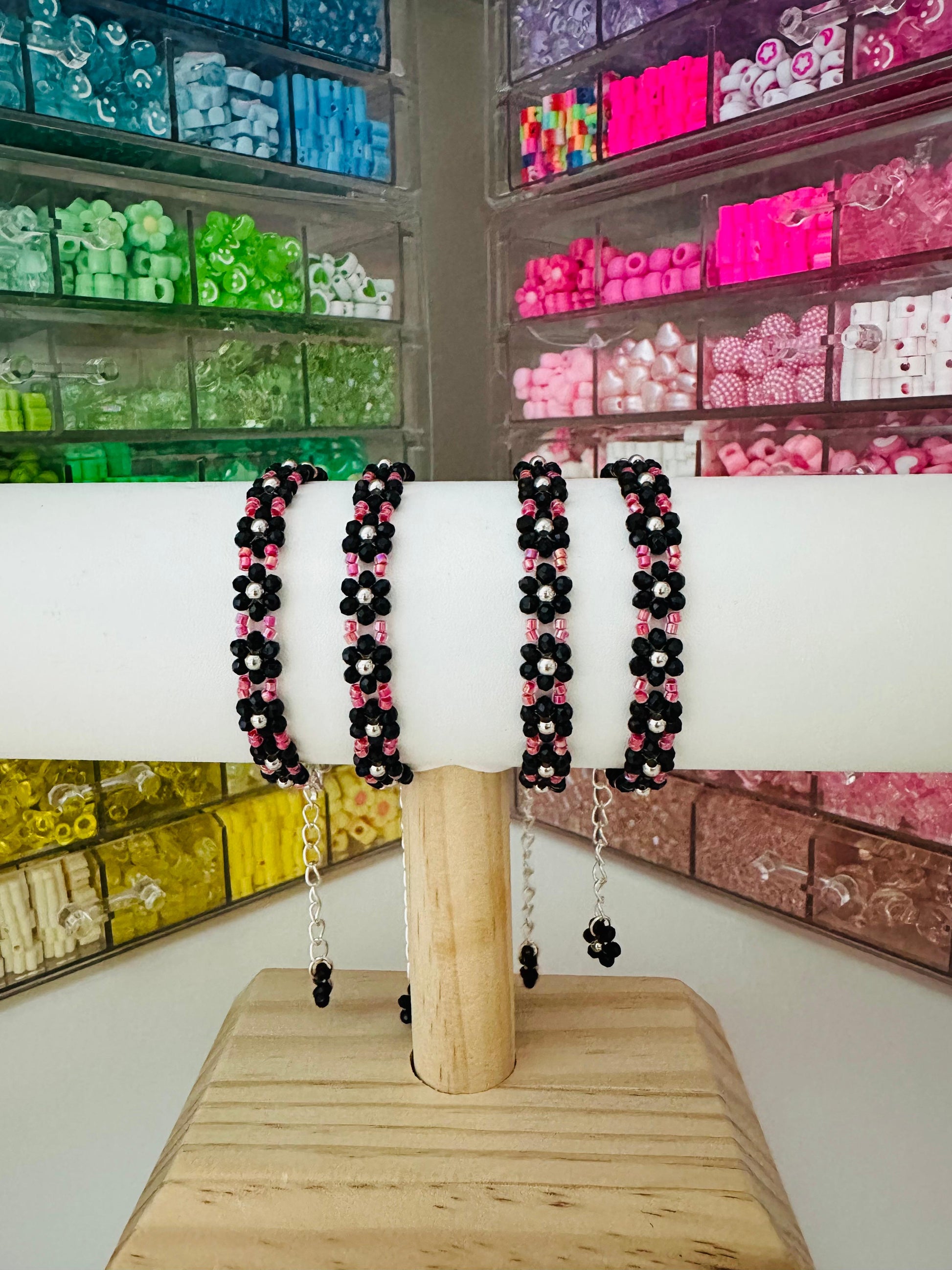 NOIR BLOSSOM Handmade Bracelet