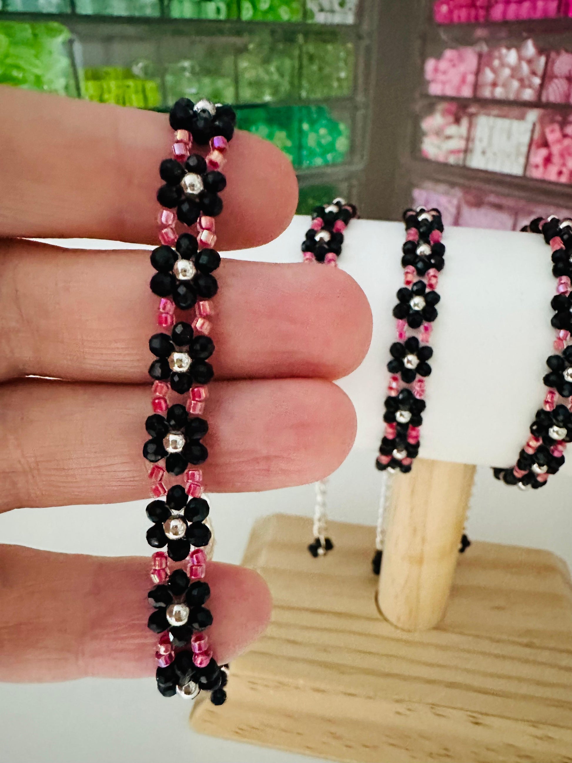 NOIR BLOSSOM Handmade Bracelet