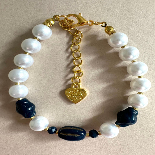 PEARL NAVY LUXE Handmade Bracelet 