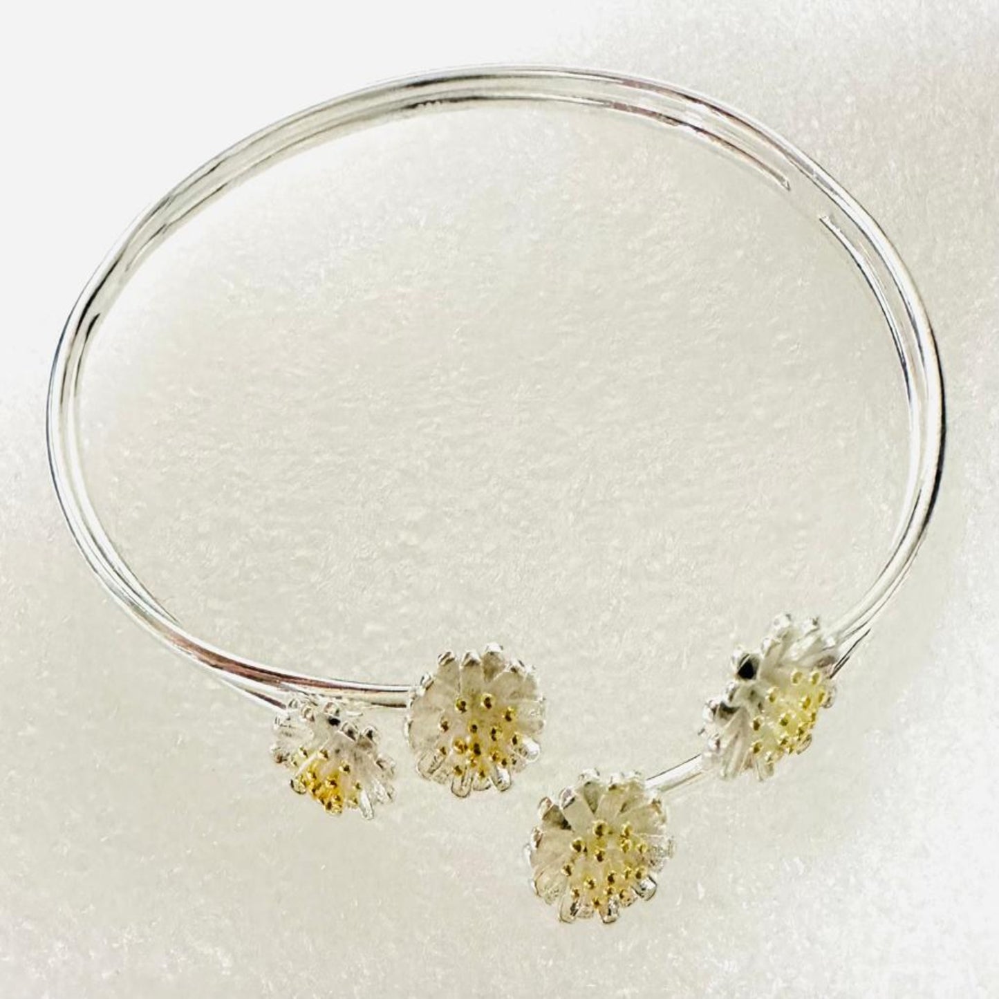  DAISY Silver double-layered adjustable bangle