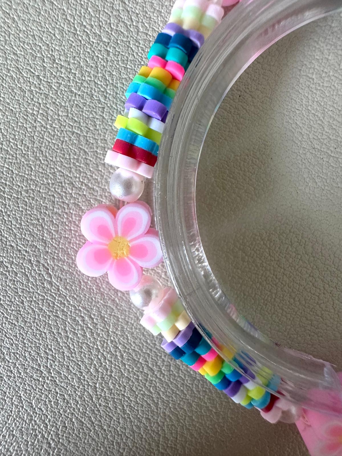 PINK BLOSSOM BEAUTY Handmade Stretch Bracelet 