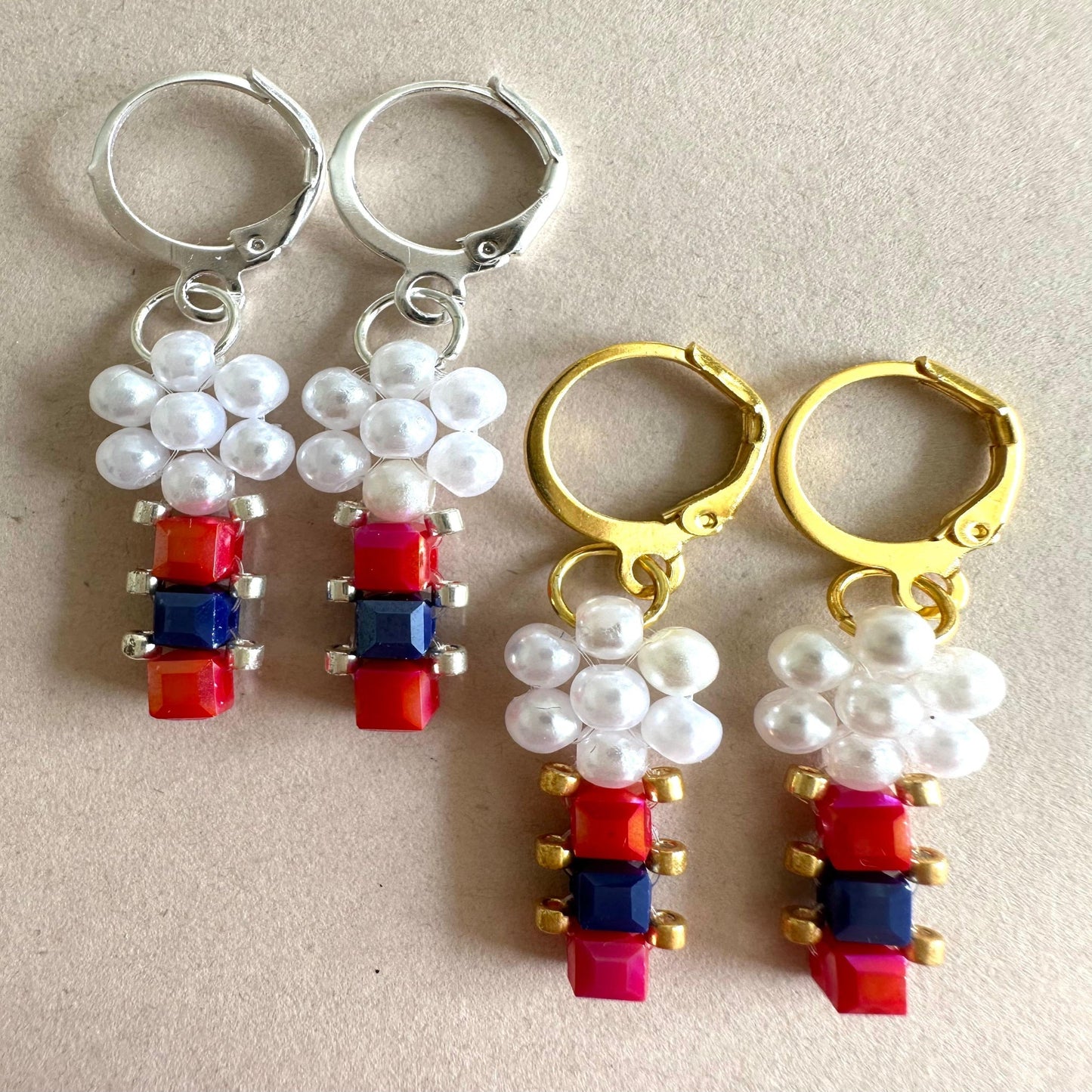 ROYAL PEARL SYMPHONY Handmade Earrings - Gold or Silver Options