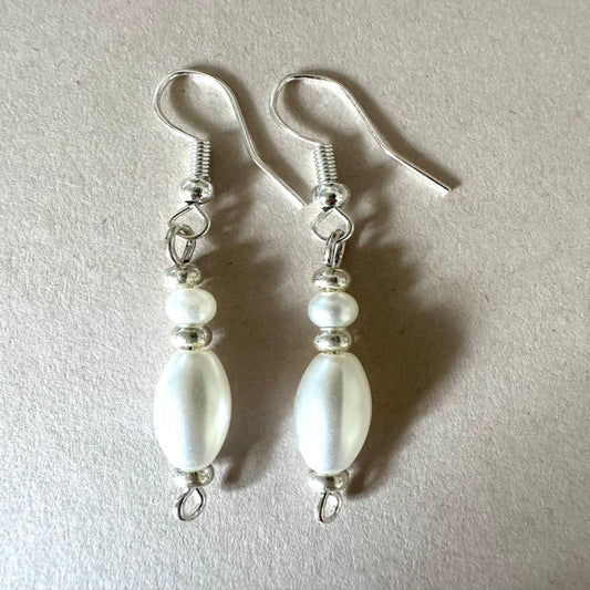 MARINA Handmade Pearl Silver Earrings 