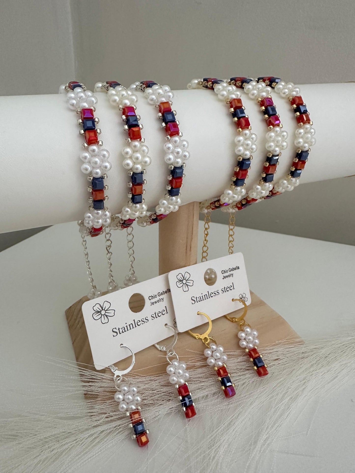 ROYAL PEARL SYMPHONY Handmade Earrings and Bracelet  - Gold or Silver Options