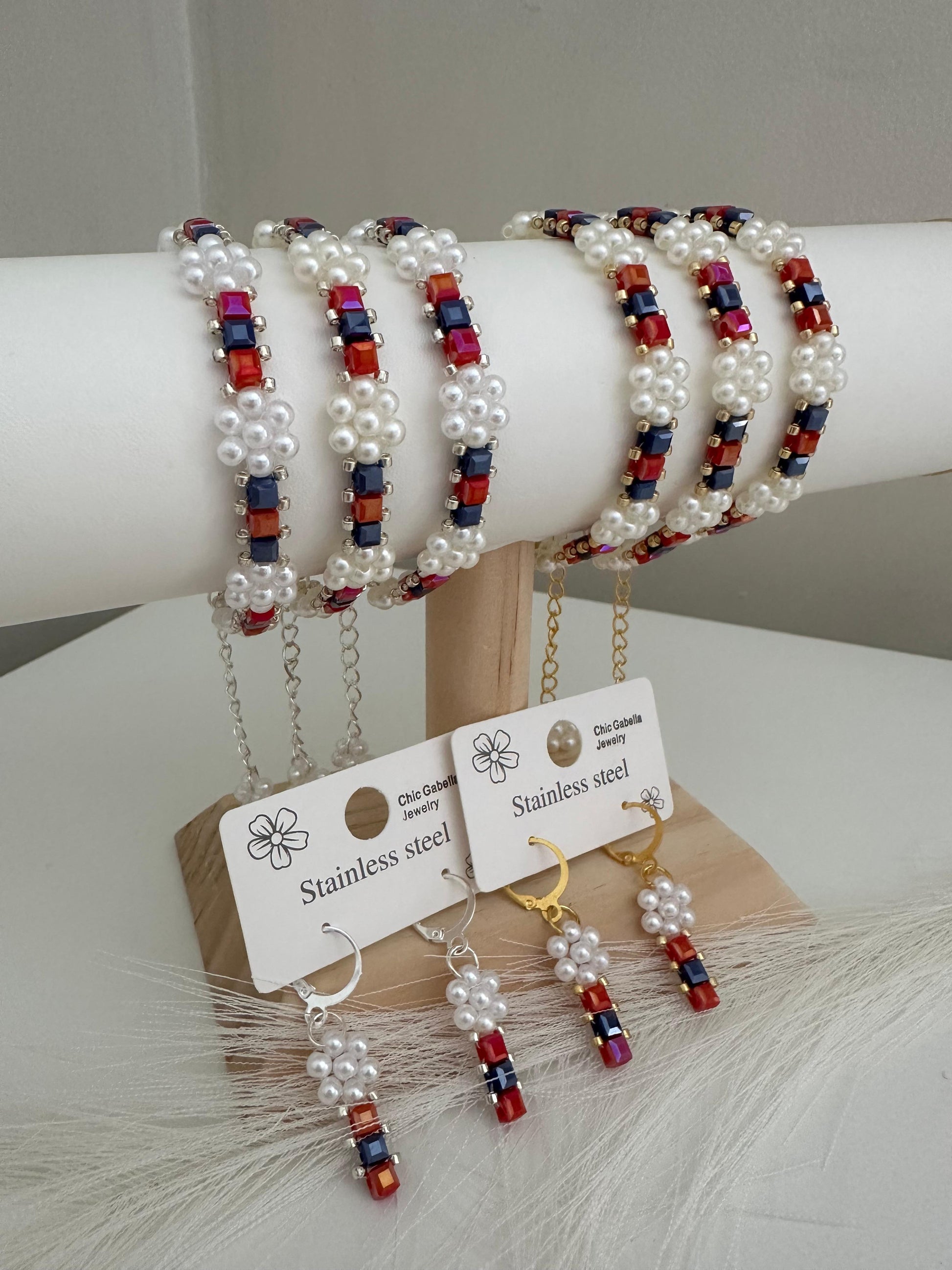 ROYAL PEARL SYMPHONY Handmade Earrings and Bracelet  - Gold or Silver Options