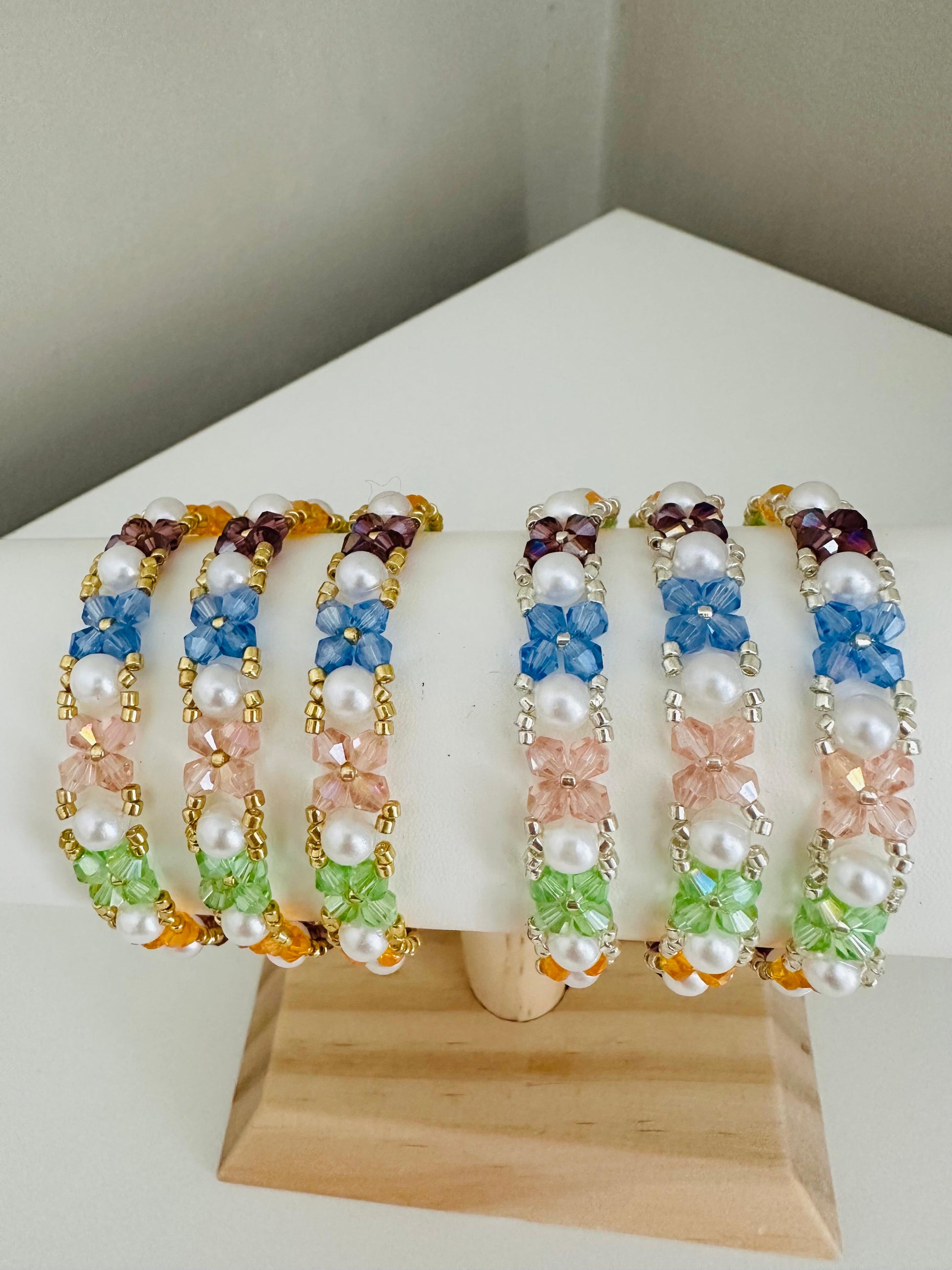 HARMONY OF HUES Handmade Bracelet - Gold or Silver Options
