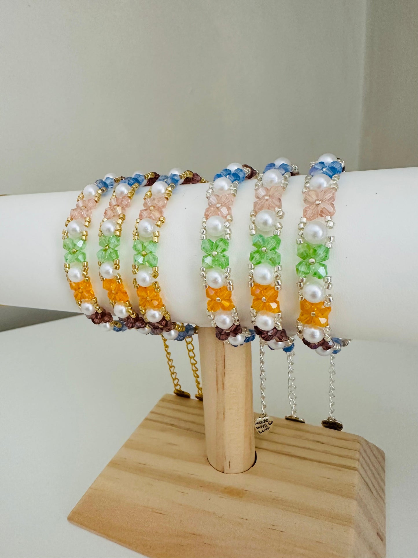 HARMONY OF HUES Handmade Bracelet - Gold or Silver Options